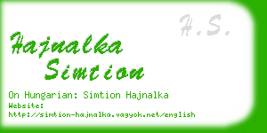 hajnalka simtion business card